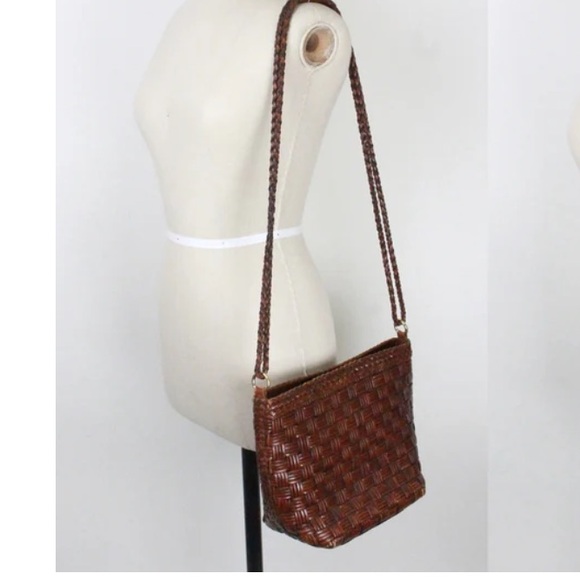 Vintage Woven Leather bag w/ Braided straps | CEM | Y2K 2000s fashion - Picture 4 of 5